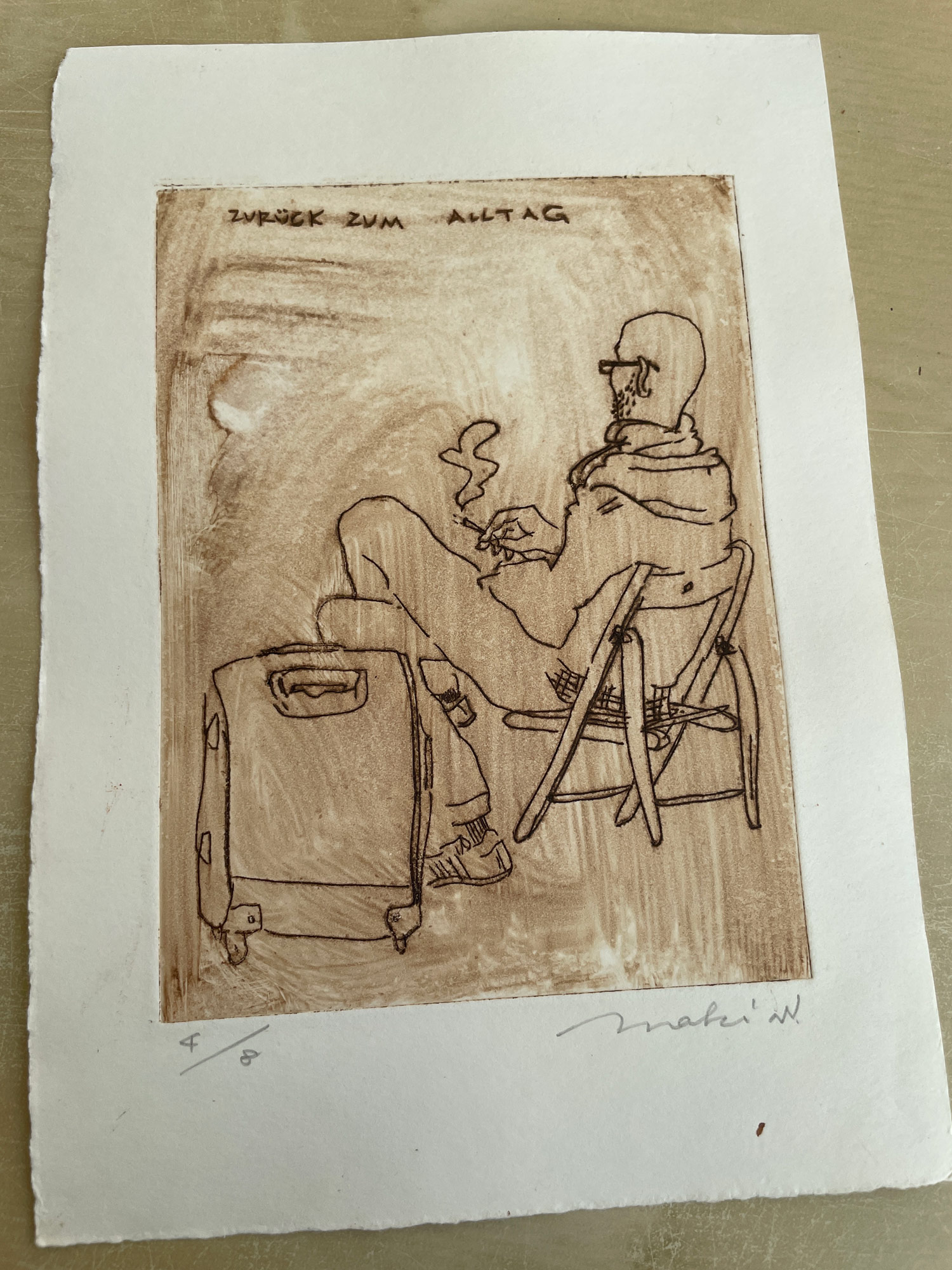 Kaltnadelradierung: Zurück zum Alltag – Bild 5